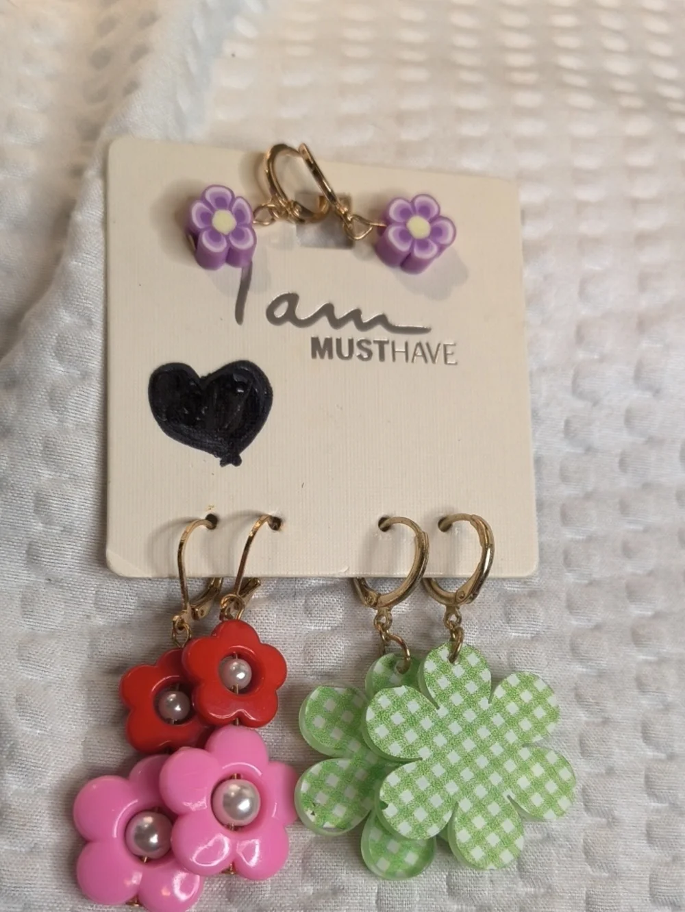 Iam Musthave Kids Floral Earrings Set - 3 Pairs